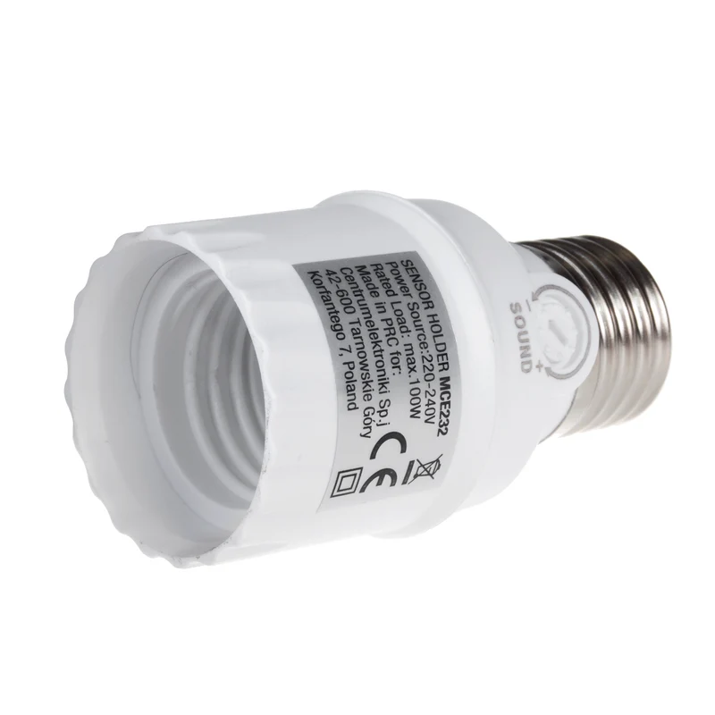 Maclean sound sensor bulb holder, E27 with sound sensor, max 100W, range 30dB - 90dB, MCE232