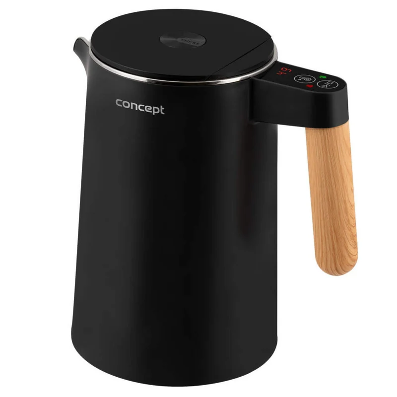 Concept Salt&Pepper - Black - RK3301 Electric Water Kettle 1.5L Double Wall Stainless Steel Temperature Control 45°C - 100°C