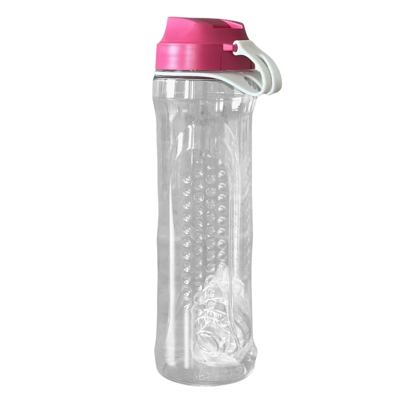 Branq Water Bottle with Mixing Ball for Smoothies Drinking Bottle made of Tritan for Storing and Transporting Drinks Model 1991, 610ml, Raspberry