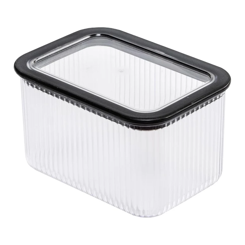 Branq kitchen container, for food, 1 l, transparent with black seal, Neroli