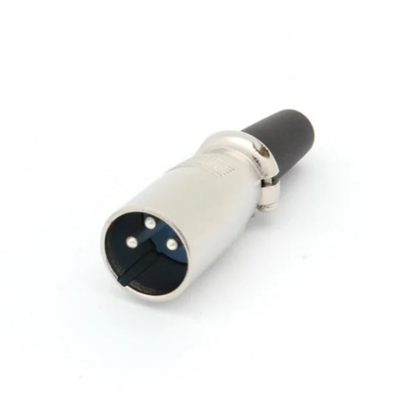 3P XLR short CA093 male connector for audio systems nickel plated finish