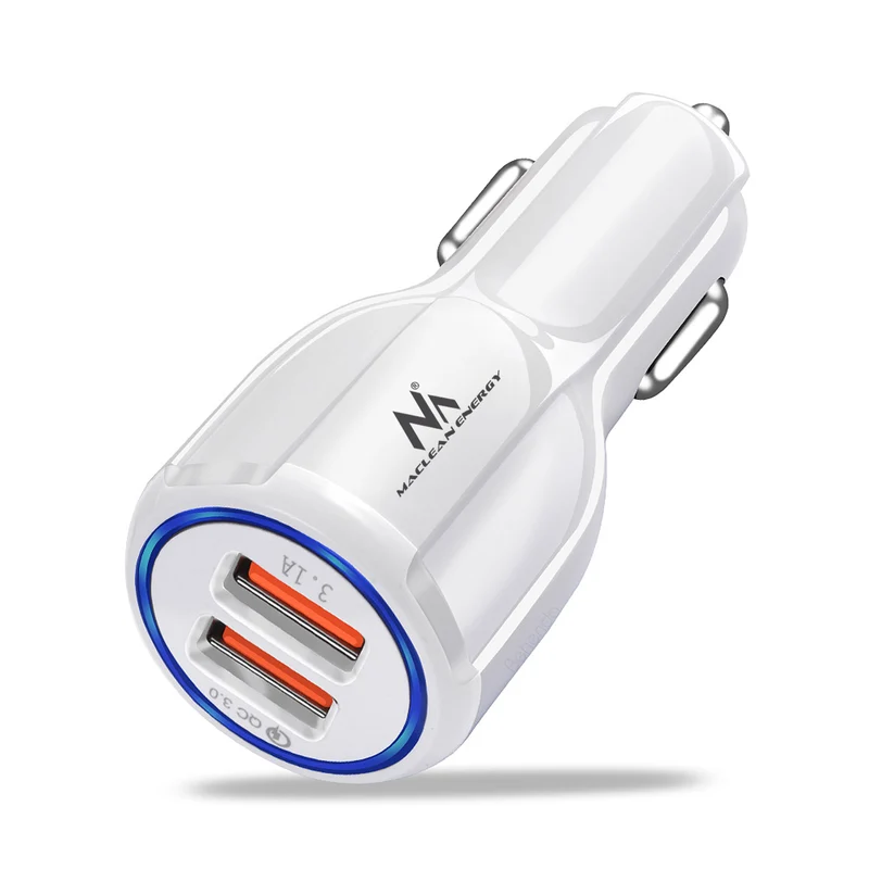 2-slot USB Charger 12-24V Cigarette Lighter Quick Charge 3.0 1x QC3.0 5V / 3A, 9V / 1.8A, 12V / 1.6A 1x 5V / 3.1A