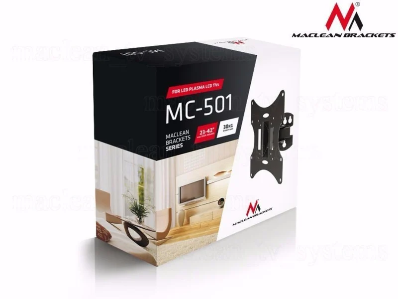 Maclean MC-501A TV Wall Bracket Mount 23'' - 50 " 30kg VESA Universal LED Plasma LCD Holder Adjustable