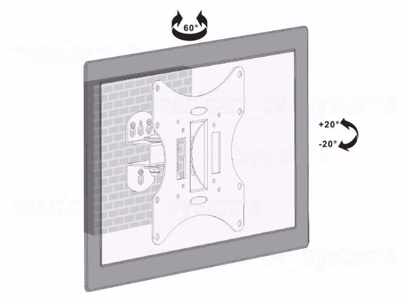 Maclean MC-501A TV Wall Bracket Mount 23'' - 50 " 30kg VESA Universal LED Plasma LCD Holder Adjustable