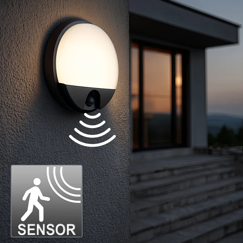 Maclean Energy MCE291 GR LED Lamp Infrared Motion Sensor Twilight Sensor Waterproof 1100lm 15W IP54
