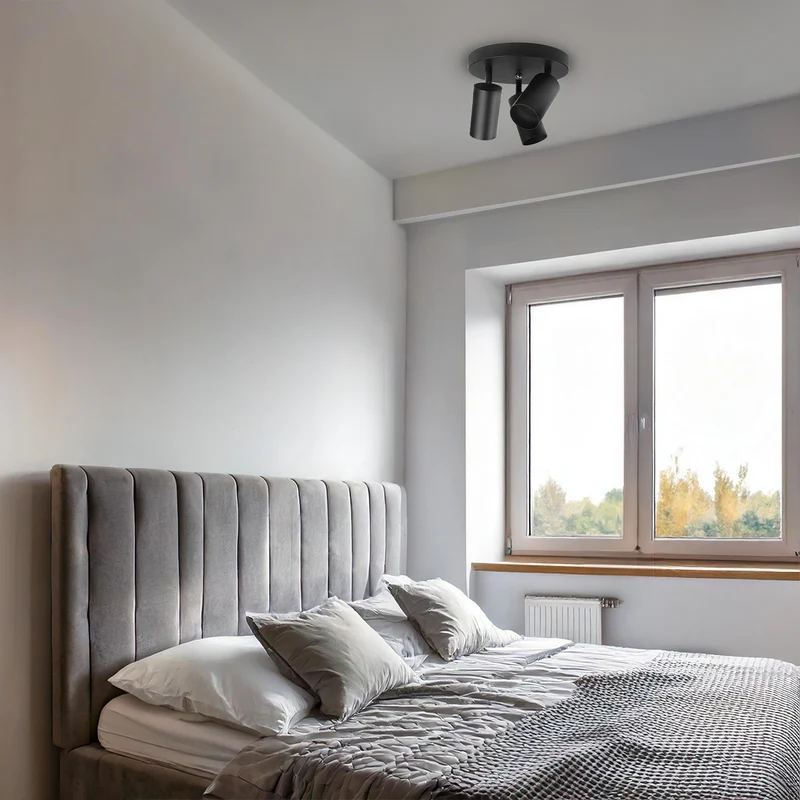 Maclean ceiling lamp, spot, movable, aluminum, 3xGU10, 55x100mm, matte black color, MCE362 B