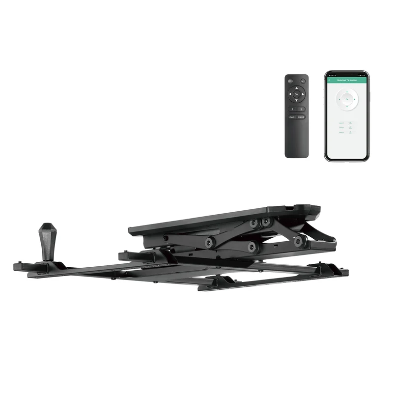 Maclean MC-880T Electric Ceiling TV Bracket WiFi Remote Control TUYA Mobile App Support, max VESA 600x400 Flat & Sloping Ceiling Wall Remote Control Smart 32"-70" 35kg